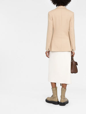 CHLOÉ Pearl Beige Wool Jacket for Women - Fall/Winter 2024 Collection