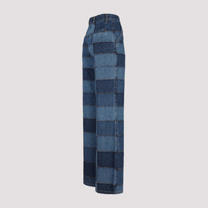 CHLOÉ Women's Blue Denim Flared Pants for FW23