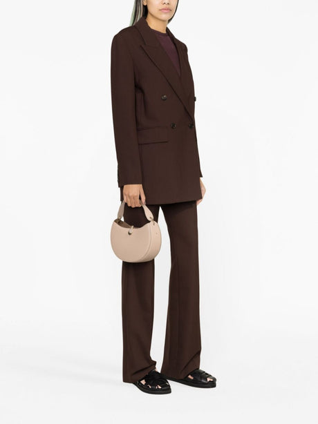 CHLOÉ The Perfect Fall Accessory: Beige Leather Tote Handbag with Equestrian-Style Ring Detail