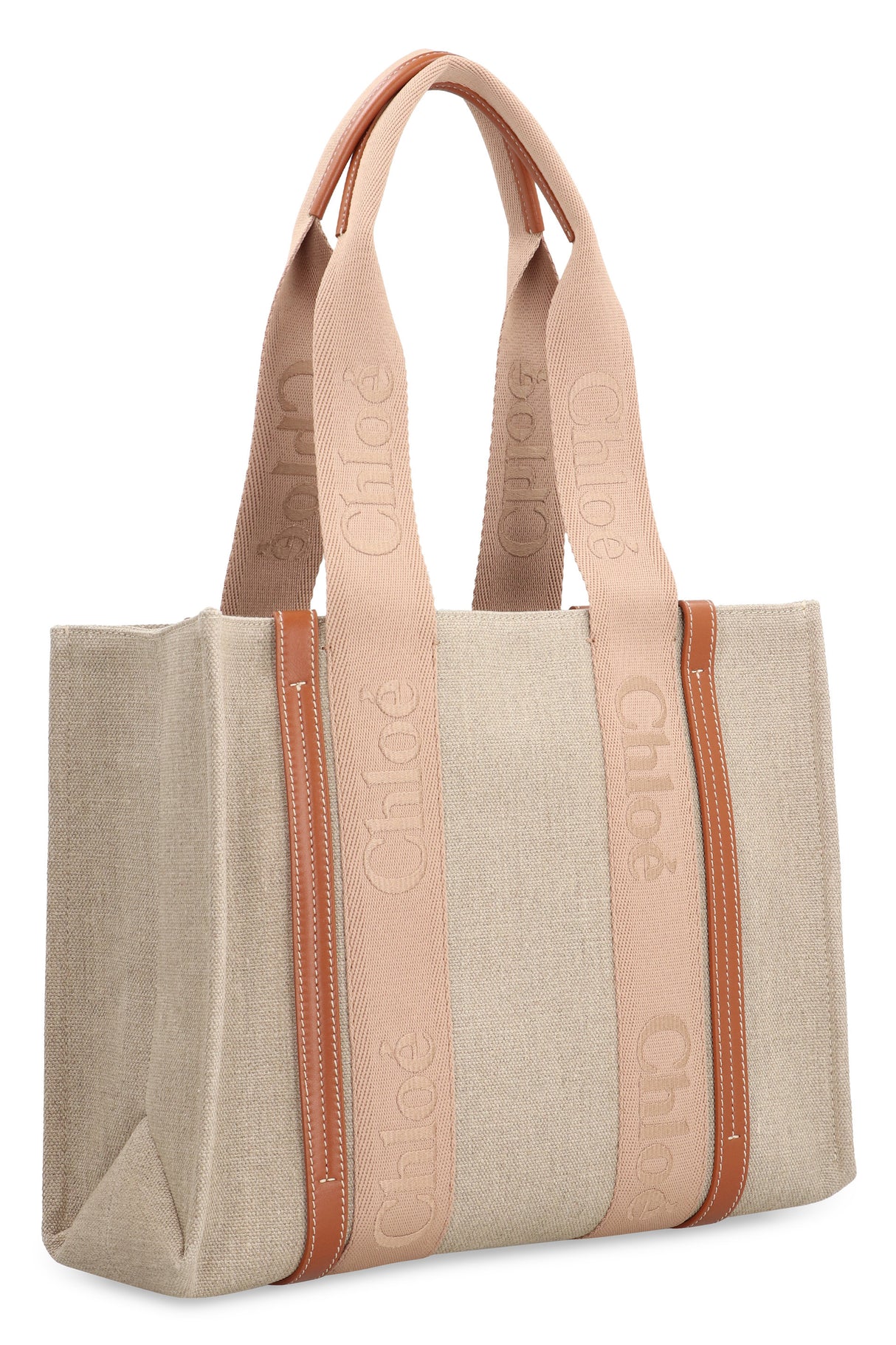 CHLOÉ Beige Canvas Tote Handbag for Women - SS24 Collection
