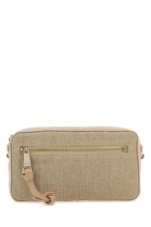 CHLOÉ Beige Leather and Raffia Handbag with Gold-Tone Accents - FW23