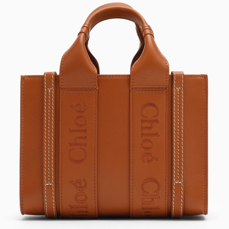 CHLOÉ Mini Brown Leather Top-Handle Handbag