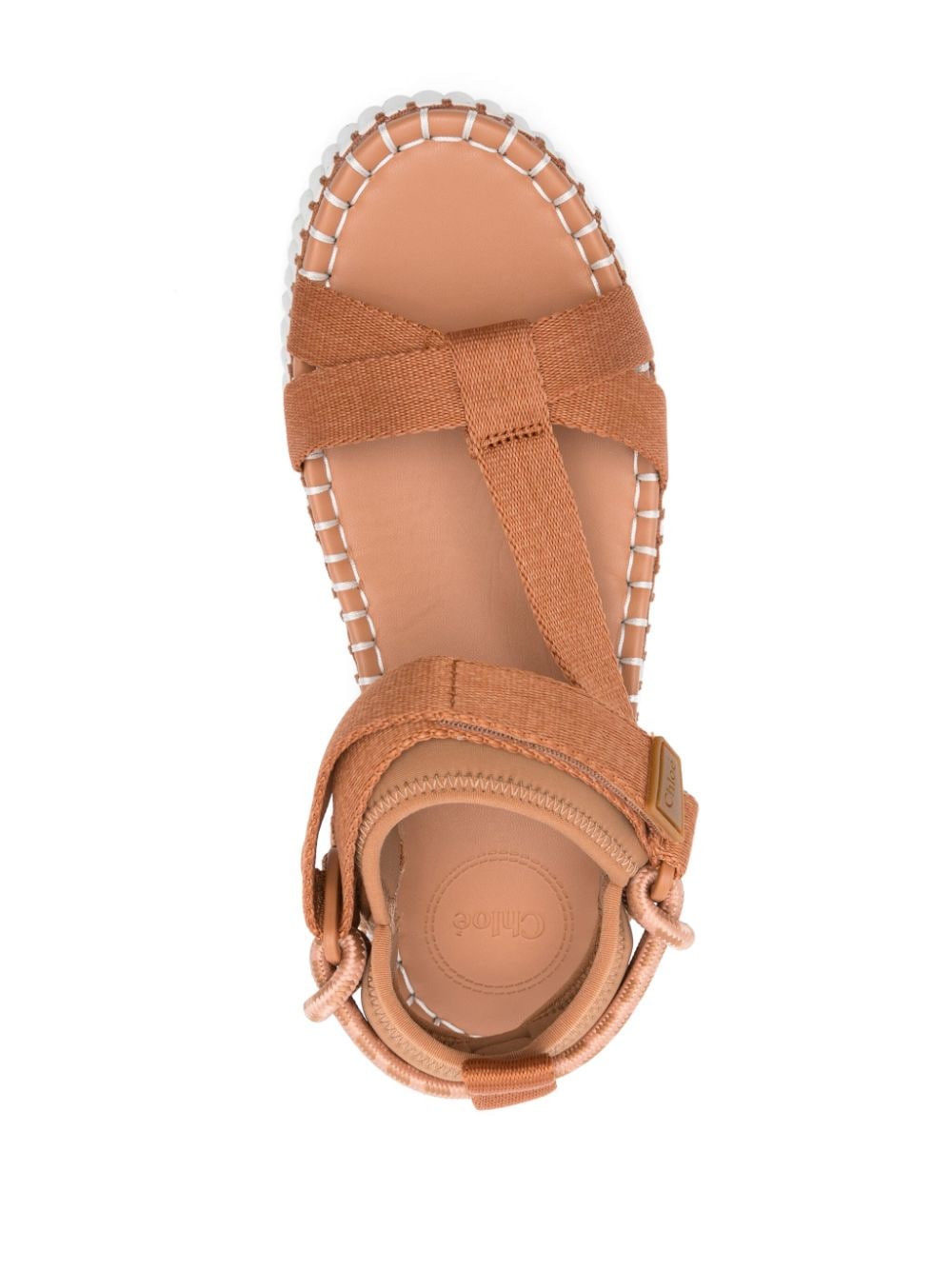 CHLOÉ Elegant Wedge Sandals with Whipstitch Detail - 85mm Platform