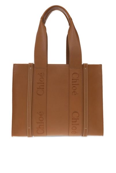CHLOÉ Women's Medium Woody Caramel Leather Tote Bag