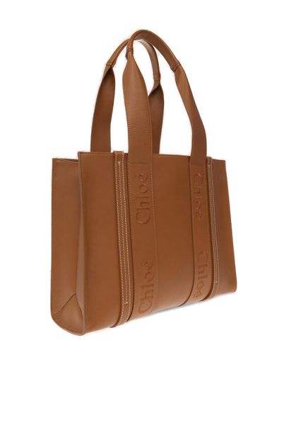 CHLOÉ Women's Medium Woody Caramel Leather Tote Bag