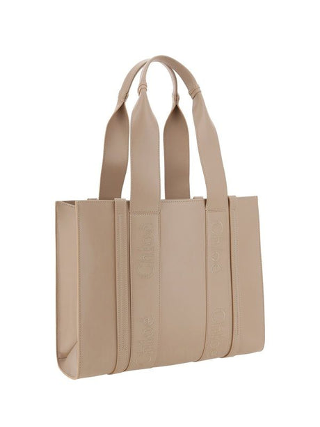 CHLOÉ Women's Medium Woody Caramel Leather Tote Bag