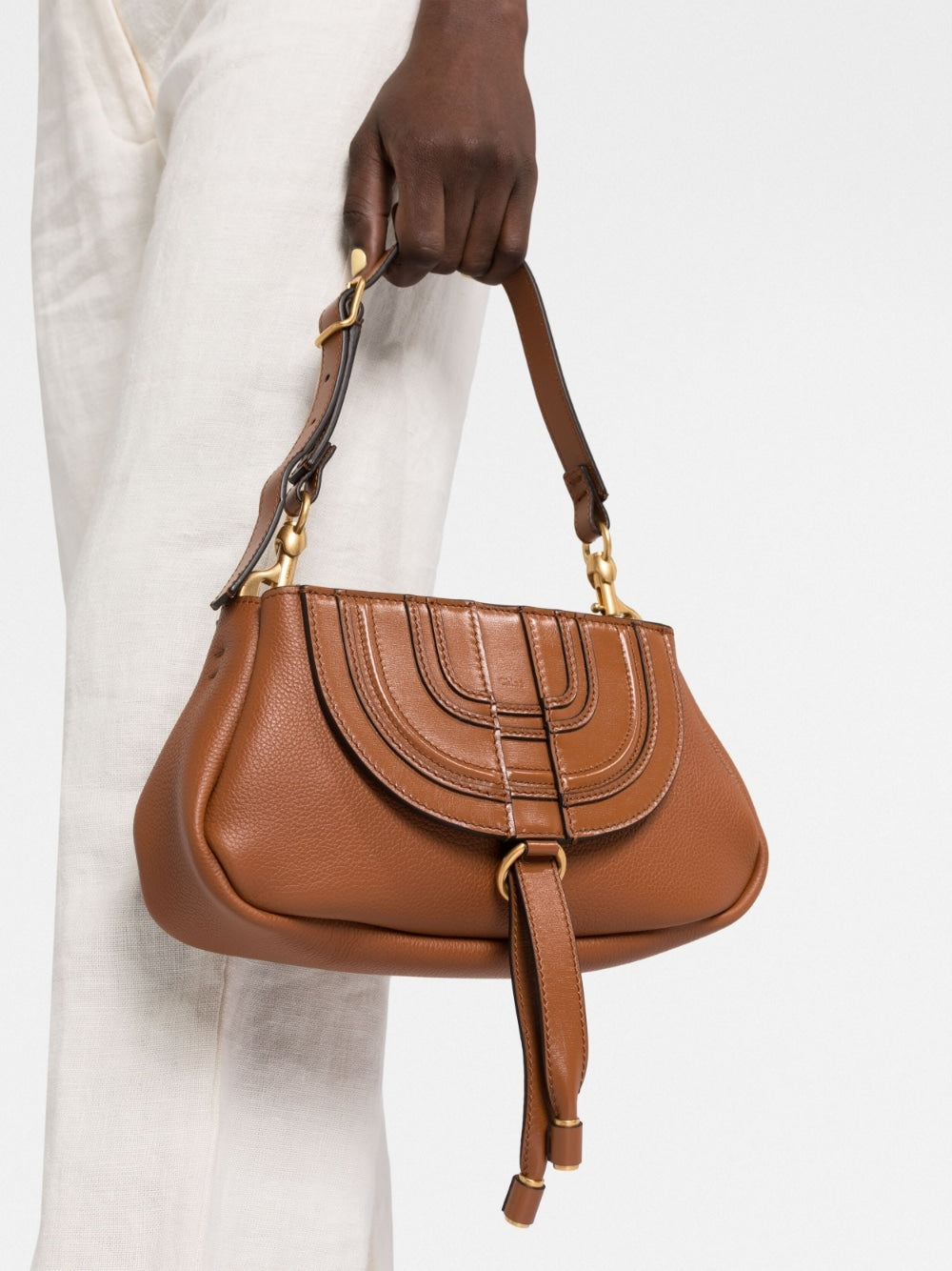 CHLOÉ 24SS Women's Leather Brown Shoulder Bag