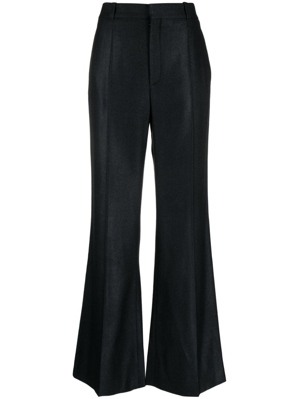 CHLOÉ Sophisticated Black Wool and Silk Flared Trousers for Women