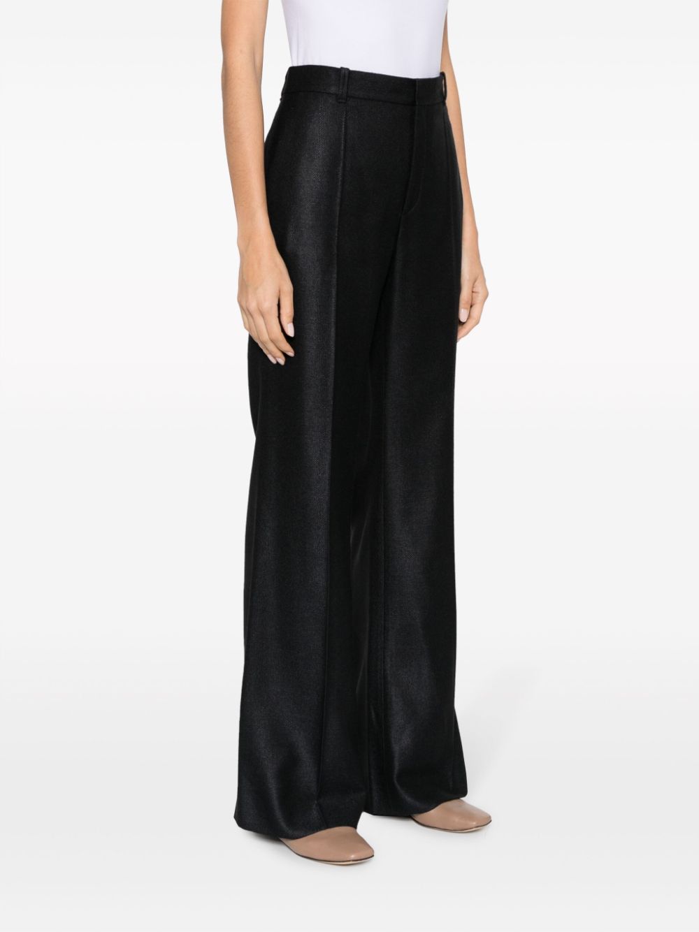 CHLOÉ Sophisticated Black Wool and Silk Flared Trousers for Women