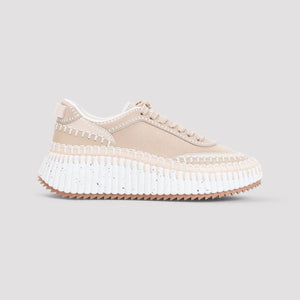 CHLOÉ Elegant Nude Leather Sneaker