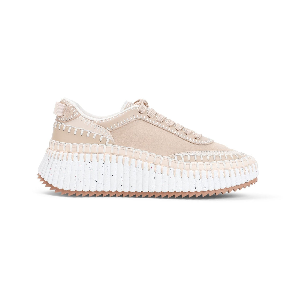 CHLOÉ Elegant Nude Leather Sneaker