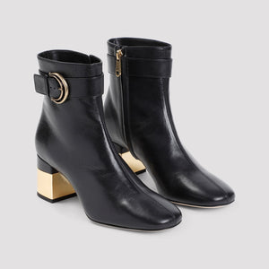 CHLOÉ Elegant Alizé Ankle Boots with Brass Heel - 6cm