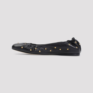 CHLOÉ Elegant Black Leather Ballerina Flats