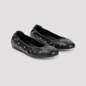 CHLOÉ Elegant Black Leather Ballerina Flats