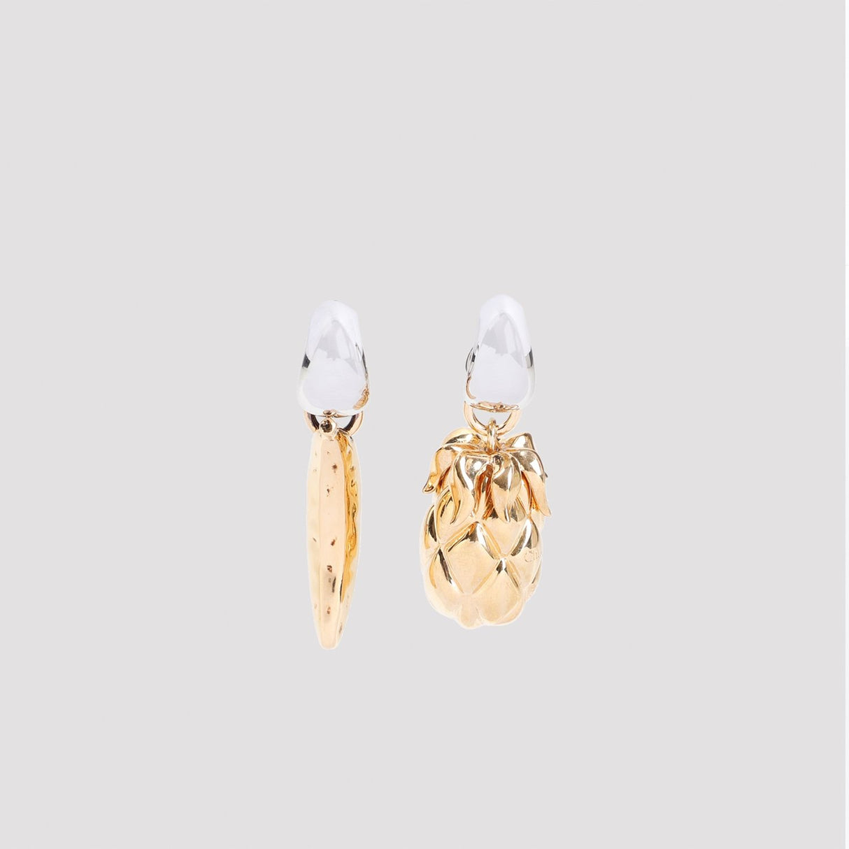 CHLOÉ Golden Banana Leaf Drop Earrings