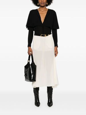 CHLOÉ Elegant Black Silk Georgette Shirt with Cape Detail