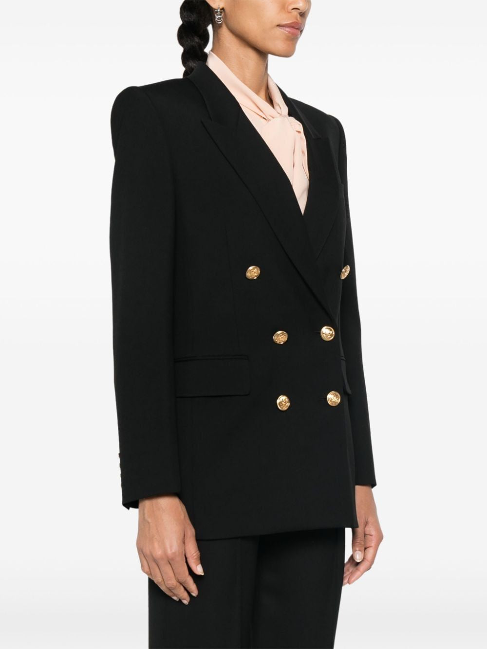 CHLOÉ Elegant Black Blazer with Six Golden Buttons for Women