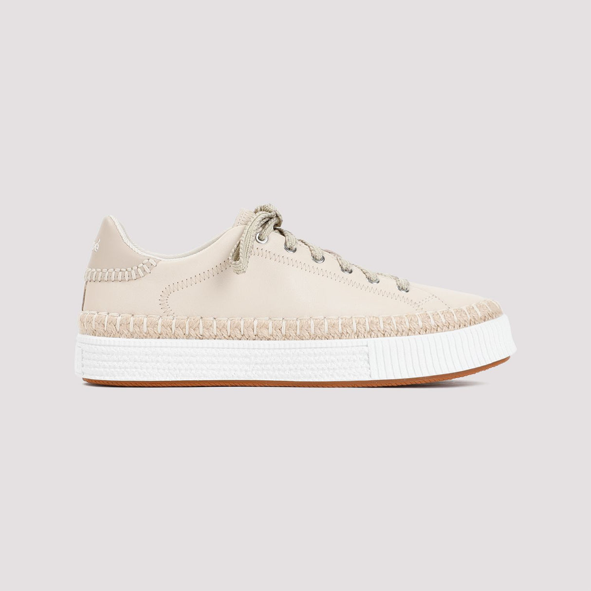 CHLOÉ NUDE & NEUTRALS LEATHER SNEAKERS FOR WOMEN