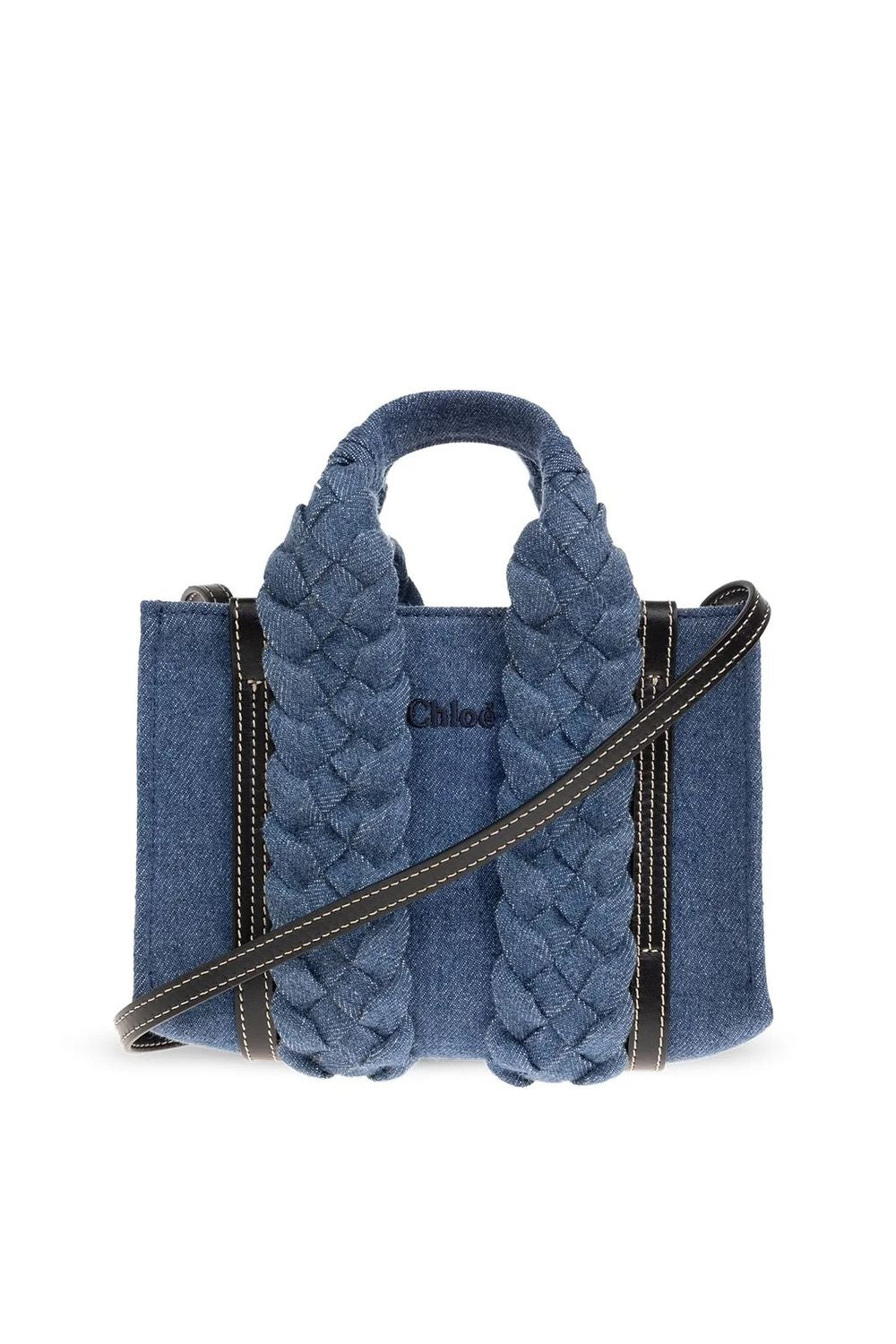 CHLOÉ Navy Blue Cotton Mini Handbag for Women