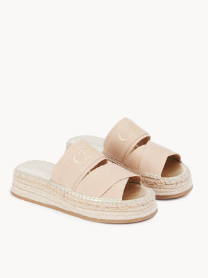 CHLOÉ Chic Beige Espadrille Sandals for Women with Wide Sole and Cork Heel