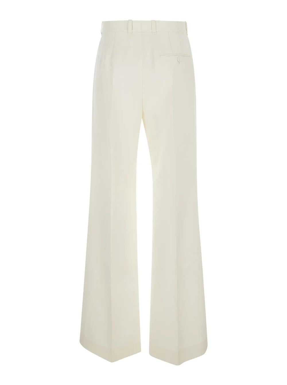 CHLOÉ Eden White Straight Leg Luxe Trousers