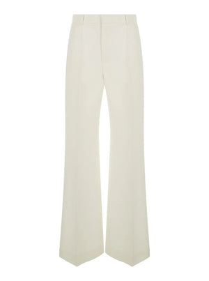 CHLOÉ Eden White Straight Leg Luxe Trousers