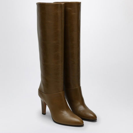 CHLOÉ Vintage Khaki Green Leather High Boots