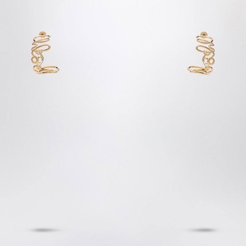 CHLOÉ Mini Gold Stud Earrings with Engraved Logo