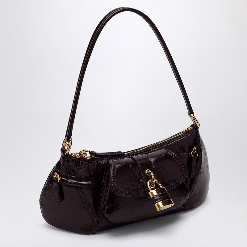 CHLOÉ The 99 Mini Brown Shiny Leather Handbag