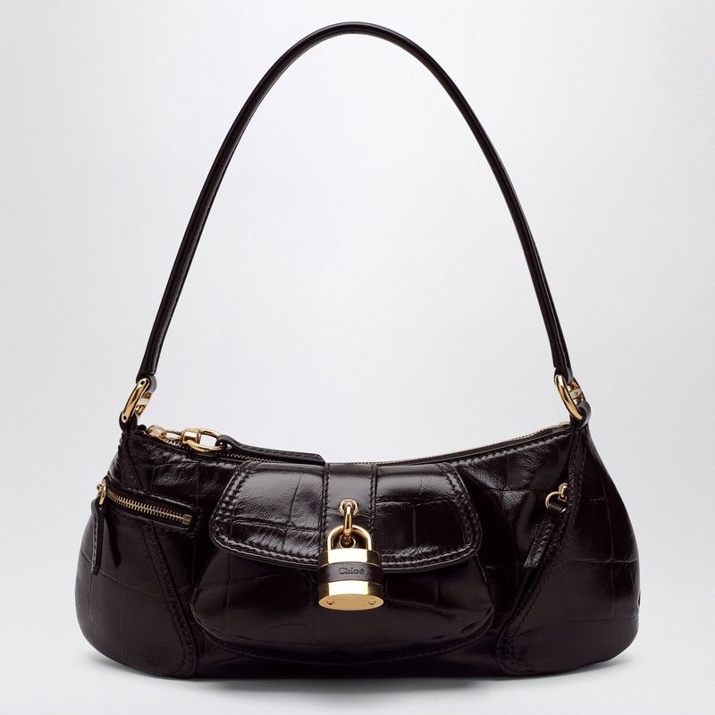 CHLOÉ The 99 Mini Brown Shiny Leather Handbag