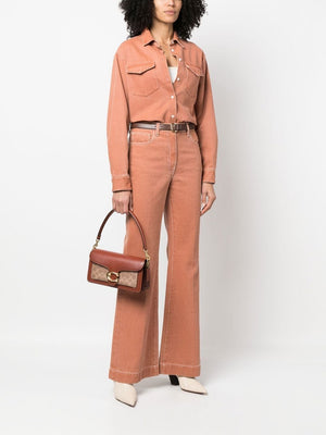 COACH Timeless and Elegant Tabby Handbag in Monogrammed Brown