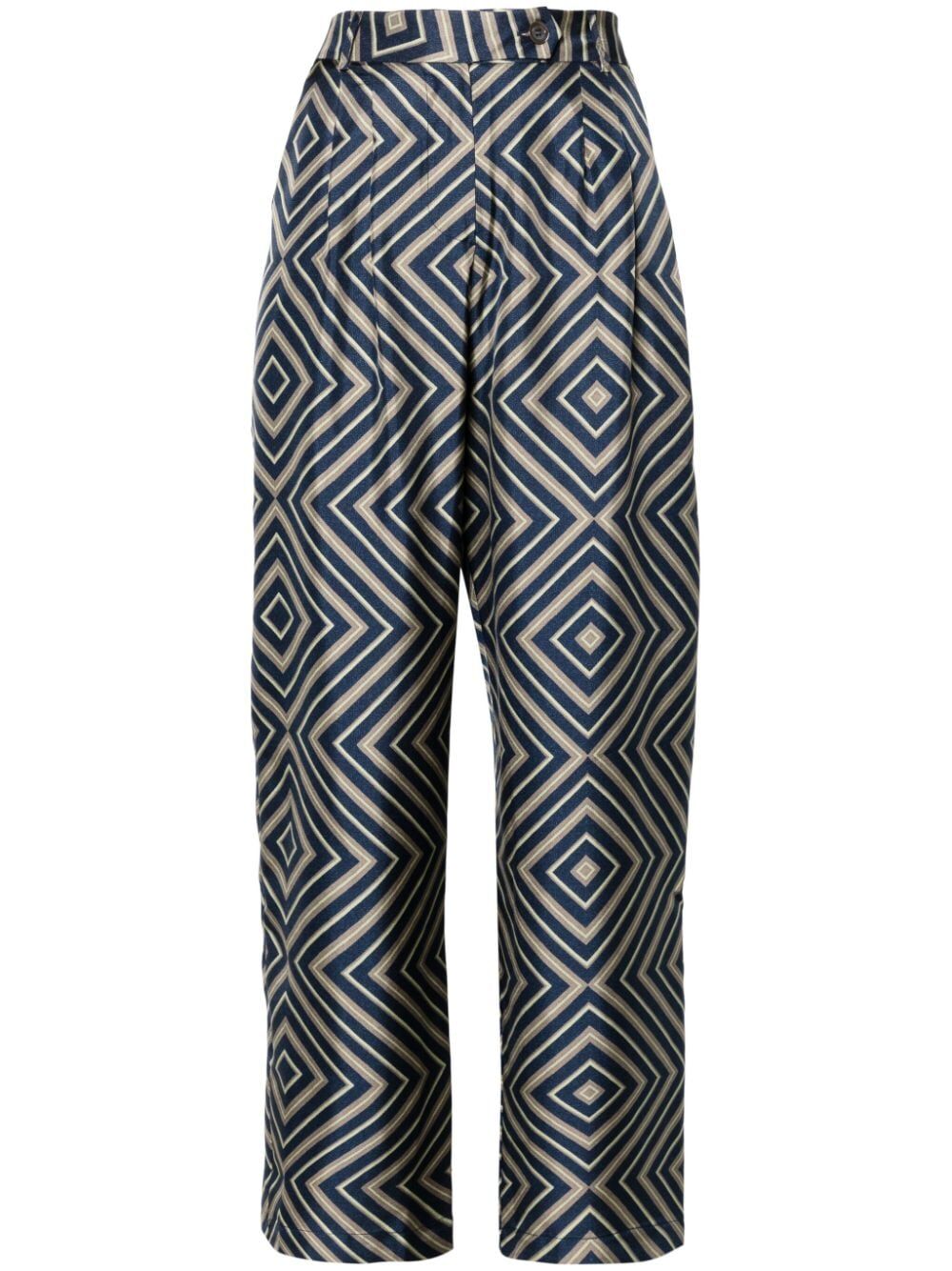 PIERRE LOUIS MASCIA Multicolor Silk Mini Trousers for Women - FW24 Collection