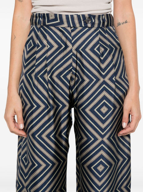 PIERRE LOUIS MASCIA Multicolor Silk Mini Trousers for Women - FW24 Collection