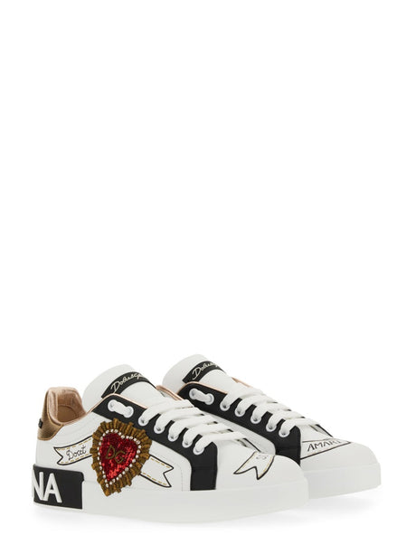 DOLCE & GABBANA Portofino Leather Sneakers for Women