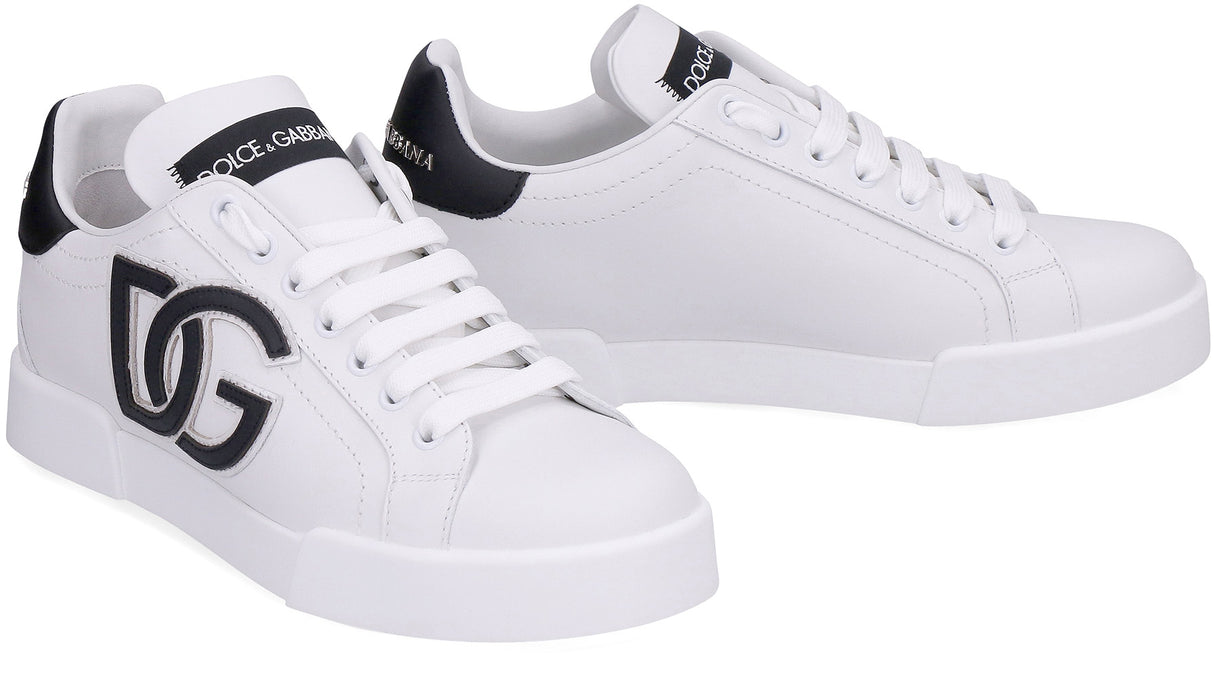 DOLCE & GABBANA White Portofino Logo Sneakers for Women - FW23