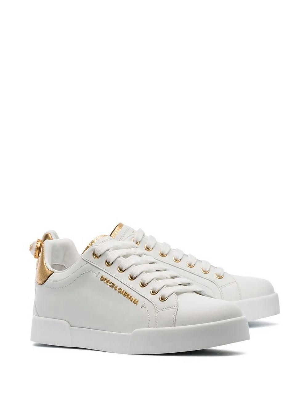 DOLCE & GABBANA Portofino Sneaker with Pearl - Women's Fashion Footwear