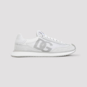 DOLCE & GABBANA White Sneakers with Gray Logo for Women