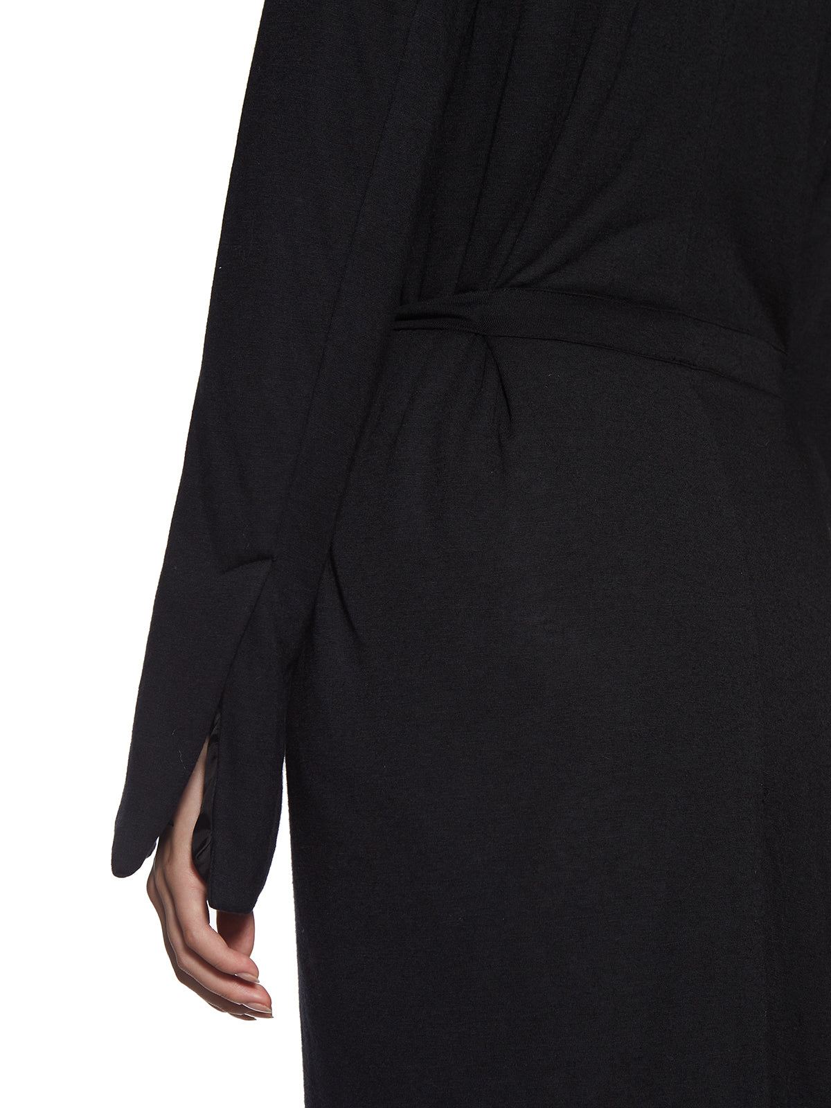 Áo khoác lông, len và tơ tổng hợp đen cho phụ nữ
