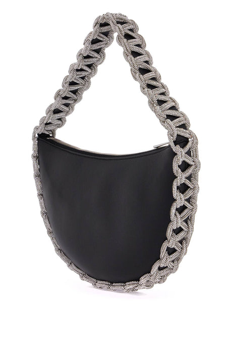 HIBOURAMA Mini Fortune Cookie-Inspired Handbag with Crystals