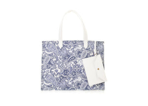 BALMAIN Women's Pale Blue Cotton Tote Bag - Medium Shopper