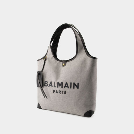 BALMAIN Versatile and Luxurious Black Canvas Handbag for Women