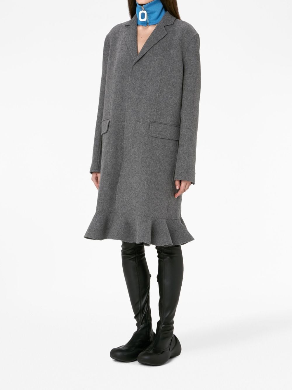 JW ANDERSON Elegant Grey Wool Jacket for Stylish Women - FW23 Collection