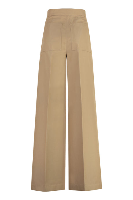 MAX MARA Wide Leg Cotton Trousers