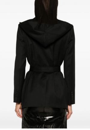 PINKO Wool Blend Jacket with Detachable Hood for Women