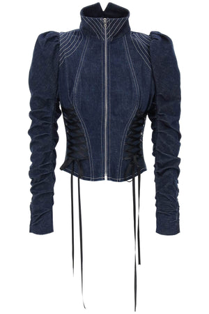 Áo khoác Denim sang trọng với chi tiết phong cách Corset cho phụ nữ - Bộ sưu tập SS24