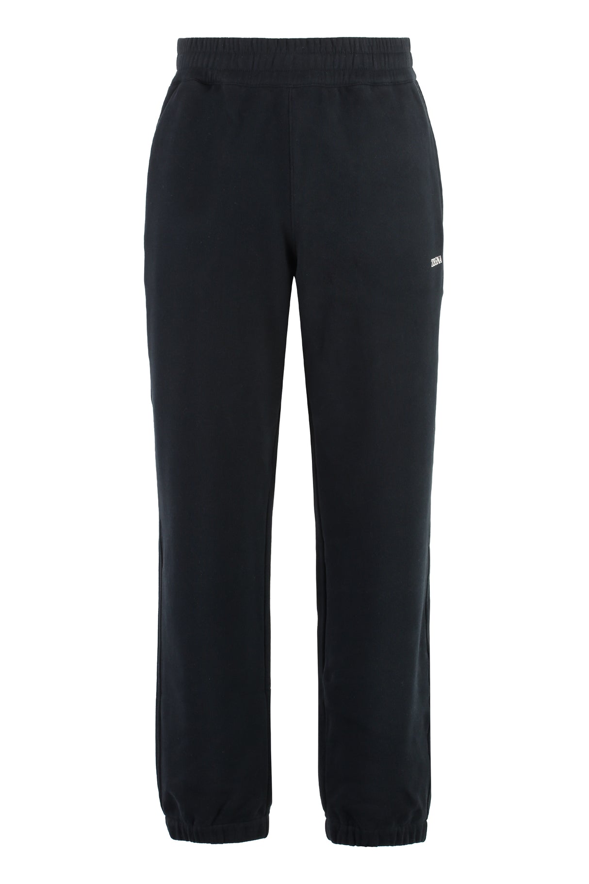 ZEGNA Men's Cotton Track Pants with Elasticated Ankle Cuffs