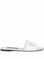 DOLCE & GABBANA Elegantly Crafted Leather Slide Sandals for Women