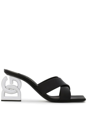 DOLCE & GABBANA Elegant Nero Heeled Sandals for Women - SS23 Collection