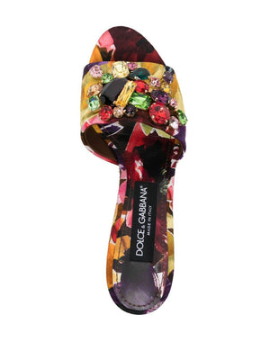 DOLCE & GABBANA Yellow Cotton Blend Sandals for Women - SS24 Collection