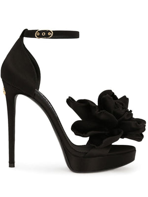 DOLCE & GABBANA Elegant 23FW Black Women's Sandals for Any Occasion